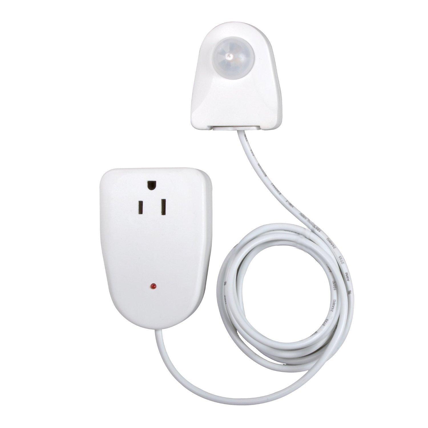 White Ovalish Indoor Plug In Corded Motion Sensor Activated Light