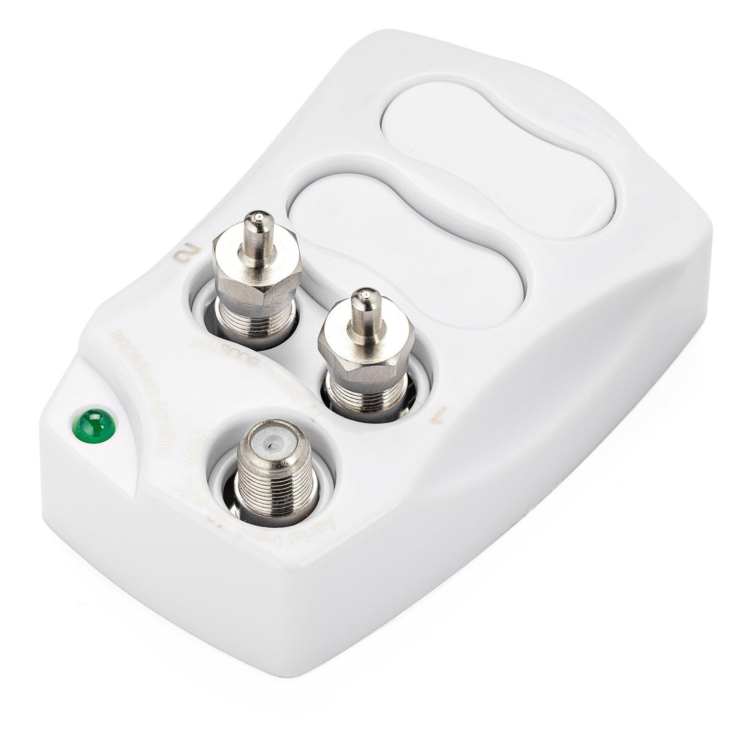 Internet Modem ViewTV 2 Port Drop Amplifier//Signal Booster//Splitter for Digital TV Antenna Cable TV