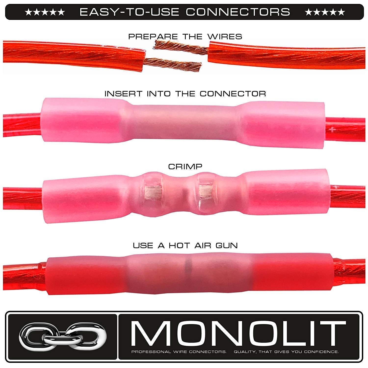 Heat Shrink But Connectors Waterproof Wire Automotive Electrical 100pcs