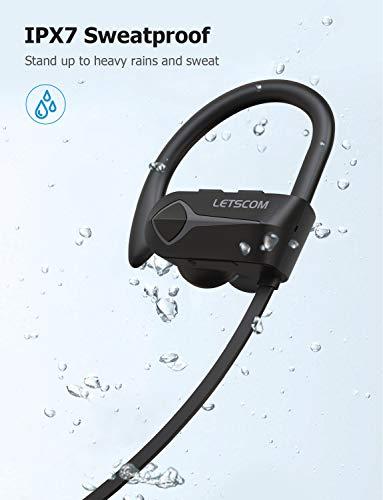 Letscom Bluetooth Headphones, 15Hrs Playtime Wireless 5.0 Earbuds IPX7