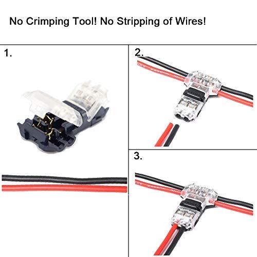 Electrical Connectors Low Voltage Wire Connectors 30 Pack No Wire Stripping Soldering Quick Connect T Tap Dual Way Wire Splice Connectors Fits 20 22 24 Awg Wires Tools Home Improvement Flexigraf Com